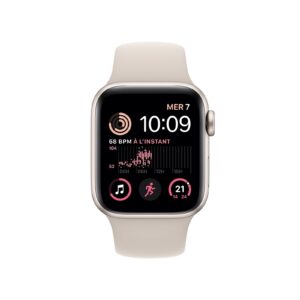 Apple Watch SE 2 GPS 44mm (2nd Gen) Midnight Aluminium with Midnight Sport Band  (Midnight Strap, Free Size)