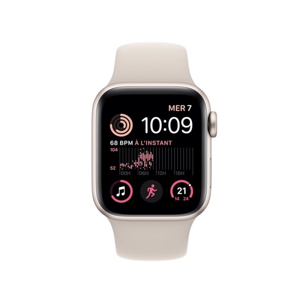 Apple Watch SE 2 GPS 44mm (2nd Gen) Midnight Aluminium with Midnight Sport Band  (Midnight Strap, Free Size)
