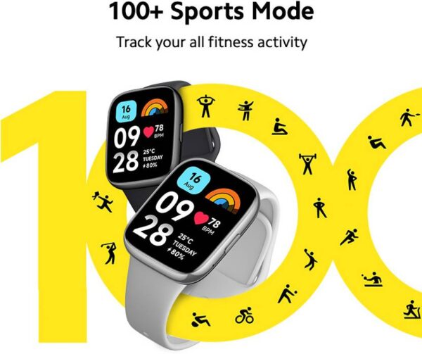 REDMI Watch 3 Active Bluetooth Calling 1.83" Screen, Upto 12 Days Battery Life Smartwatch  (Charcoal Black Strap, Free Size) - Image 4